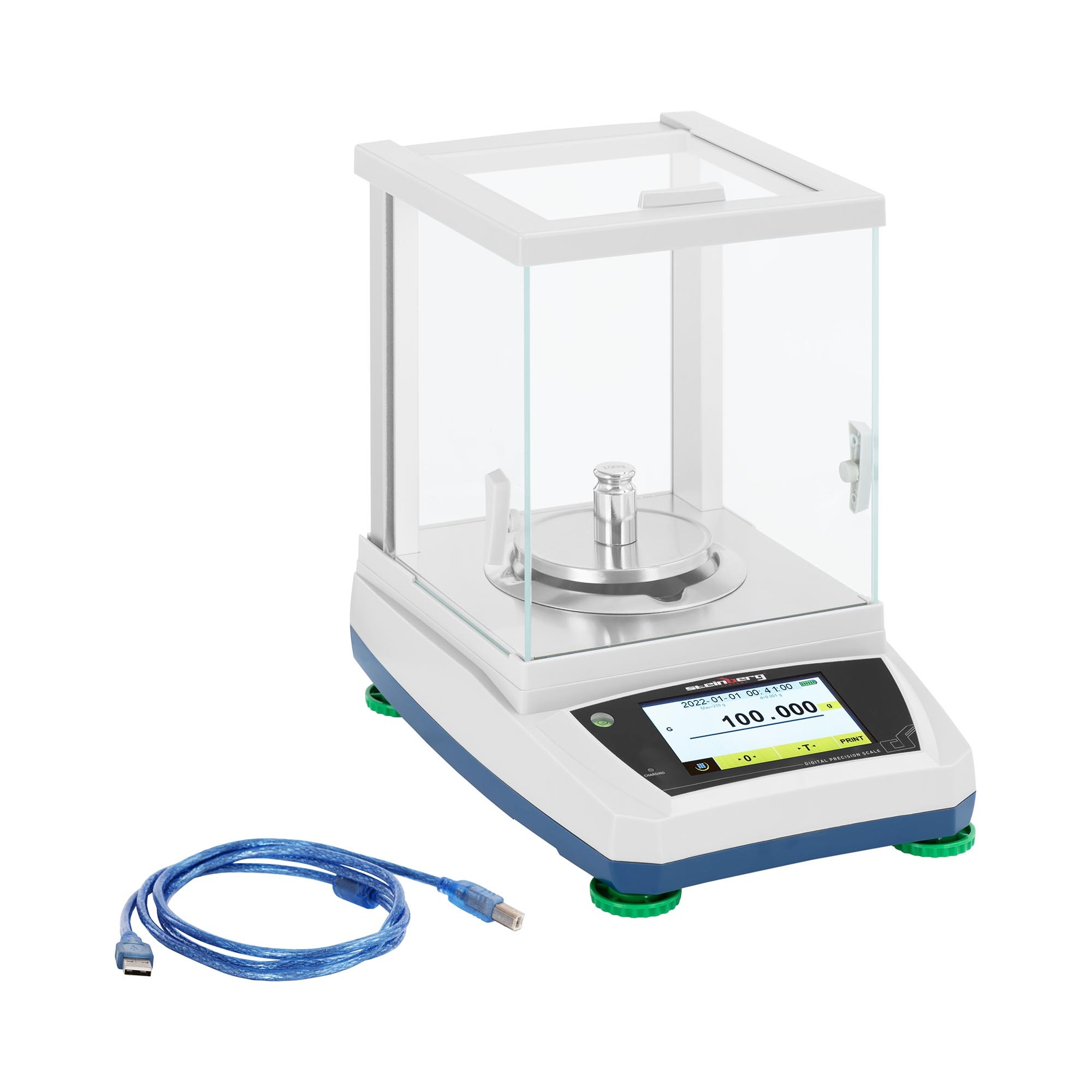 Steinberg Precisiebalans - 200 g / 0.001 g - Ø 98 mm - LCD-aanraakscherm - groot glazen windscherm