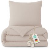 Muslin Ensemble de literie - 135 x 200 cm + 40 x 80 cm - 100% Coton - Beige