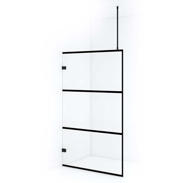 Maxaro Inloopdouche Diamond 120cm Helder Glas Zwart