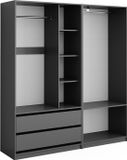 Vicco Elmo Garderobekast – 180 x 200 cm Set van 2 Antraciet