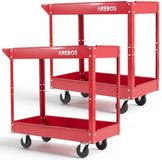 AREBOS 2x Werkplaatswagen Montagewagen Multifunctionele wagen met 2 laden