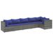 vidaXL Loungeset met Kussens, Poly Rattan, Grijs