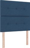 vidaXL Boxspringbed met matras, blauwe LED-verlichting, 90 x 190 cm, gestoffeerd