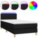 vidaXL Boxspringbed met matras en LED-verlichting, zwart, 80x200 cm, gestoffeerd