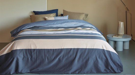 Beddinghouse Ines Dekbedovertrek - Tweepersoons 200x200/220 - Blauw Katoensatijn