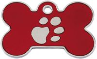 Naambordje Imarc Naamplaatje voor halsband Imarc Bone Rood Zilver