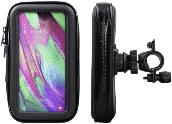 Shop4 - Samsung Galaxy A40 Fietshouder Stuur Spatwaterdicht Zwart