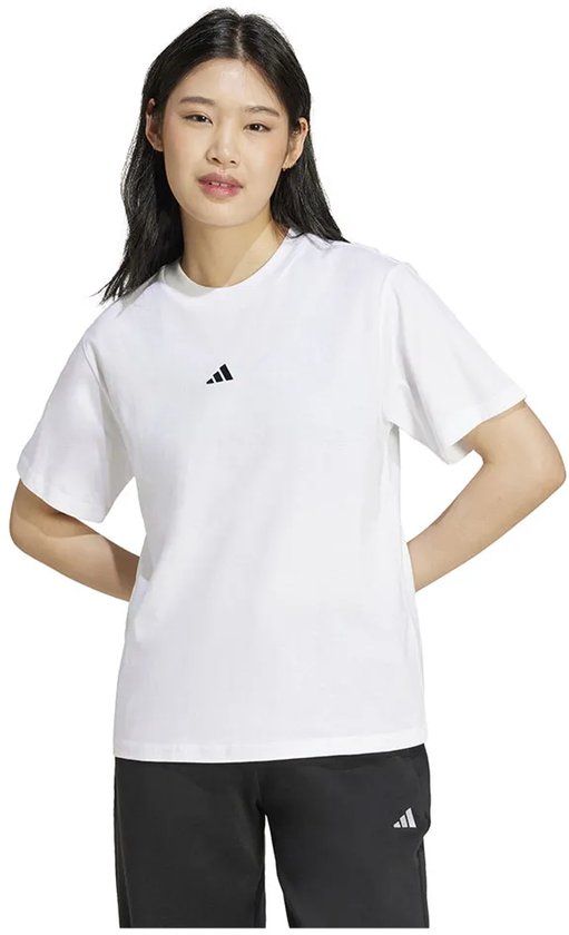 Adidas Essentials Small Logo Cotton T-shirt Vrouw Wit XS