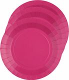 Santex Feest gebaksbordjes - fuchsia roze - 10x - karton - 17 cm - rond