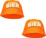 Bellatio Decorations 4x stuks wij Willem BIER bucket hat - oranje - Koningsdag/ EK/ WK - Holland vissershoedje