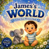 James's World: A Personalized First Year Milestone Book for Baby Boys