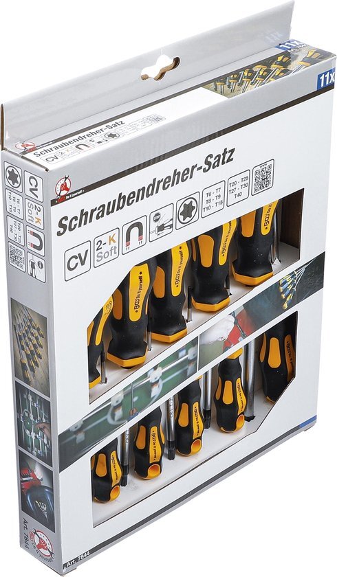 KRAFTMANN Torx schroevendraaierset 11 delig BGS 7844 Torx schroevendraaierset 11 delig