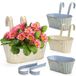 Set de 4 pots de fleurs suspendus en métal pour balcon et jardin