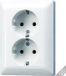 Jung AS5020KIUWW Wandcontactdoos met randaarde Inzetstuk 2-voudig Alpine-wit