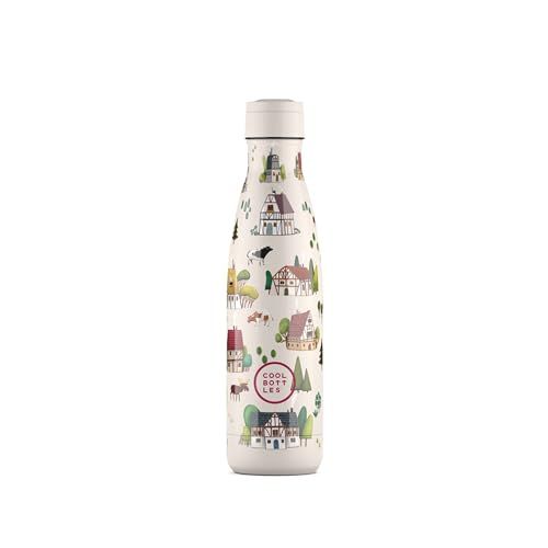 Cool Bottles Thermosfles - 500 ml - Tudor Village x Kasandra - roestvrijstalen waterfles - koude dranken 36 uur en warme dranken 18 uur - 3D print afwerking - BPA-vrij