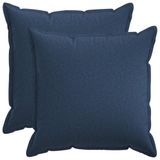 vidaXL - Kussensloop - 2 stuks - HOUTEN - Blauw - 80 x 80 cm - Faux Linnen