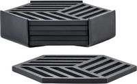 Zone Denmark Hexagon Onderzetters 10 x 10 x 3,2 cm 6 stuks Black