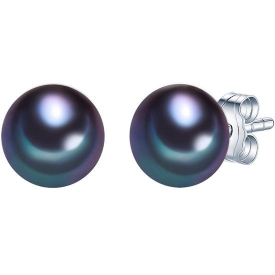 Valero Pearls Parel Oorstekers Sterling Zilver Zoetwaterparels Blauw
