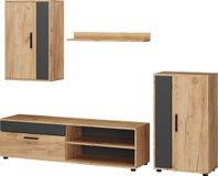 Vicco Berno Wandmeubel – Set van 4 Eik goud/antraciet