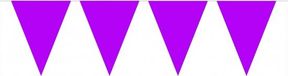 Merkloos / Sans marque Folat Bv Party Vlaggenlijn puntvlaggetjes - 3x - kunststof - paars - 10 meter
