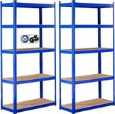 AREBOS 2x Stellingkast - Blauw