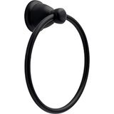 Franklin Brass Kinla KIN46-MB Handdoekring, matzwarte houder voor wandmontage, ronde hanger voor keuken- en badkameraccessoires, 1 stuk