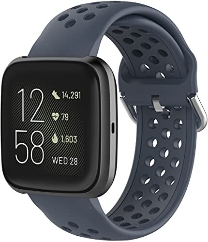 Chainfo compatibel met Fitbit Versa 2 / Versa 2 SE/Versa Lite/Versa smartwatch Watch Strap, Soft Silicone Classic Sport Replacement Watch Band (Pattern 4)