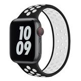 Apple Watch Solo Loop Sportbandje - Maat L - Zwart + Wit - Geschikt voor 44mm / 45mm / 46mm / 49mm