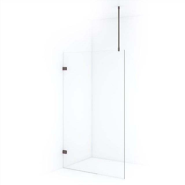 Maxaro Inloopdouche Diamond 120cm 8mm Helder Veiligheidsglas Zwart Metaal