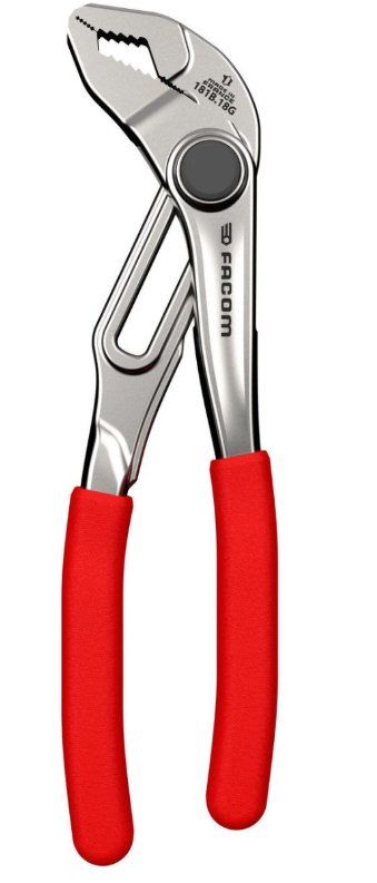 Facom 181B.18G Multigrip Pliers with Through-Joint and Quick Lock PVC Handle 180mm