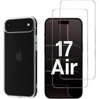 Phonillico® Hoes voor iPhone 17 AIR met 2 Gehard Glas Schermbeschermers
