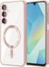 Techsuit Hoesje geschikt voor Samsung Galaxy A16 - Luxury Crystal Back Cover - Geschikt voor MagSafe - Transparant/Roze
