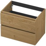 INK - Onderkast 2L Greeploos Houten Keerlijst Fineer - 700x450x520 Mm - Natur Fineer