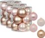 Inge-glas Inge's Christmas Decor Gmbh 24x stuks glazen kerstballen parel roze 8 cm glans en mat
