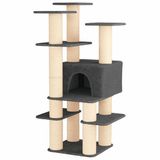 vidaXL Kattentoren met sisal krabpalen Donkergrijs 161 cm