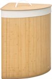 HOMCOM Bamboe wasmand met deksel en handvatten - Naturel