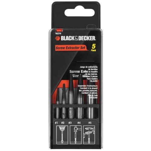 BLACK+DECKER 16270 Schroef Extractor Set, 5-delig