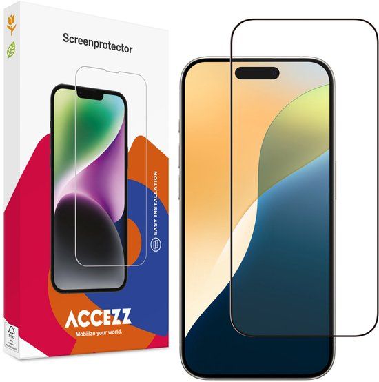 Accezz Screen Protector - Gehard Glas Full Cover - Geschikt voor Apple iPhone 17 Pro / 17 / 16 Pro