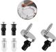 OEM Holland Connections 6-pack toiletbrilscharnieren met bevestigingsschroeven, roestvrij staal, zilver