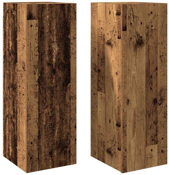 vidaXL Tv-meubelen 2 st 30,5x30x90 cm bewerkt hout oud houtkleurig