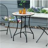 Outsunny Table d'appoint Table de jardin Ø60 cm, Table de balcon en métal résistant aux intempéries