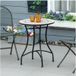 Outsunny Table d'appoint Table de jardin Ø60 cm, Table de balcon en métal résistant aux intempéries