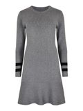 Apricot Mini-jurk van gebreide jersey met getailleerde pasvorm en uitlopende rok en gestreepte manchetten
