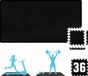 36 Tapis de sol Fitness - 30x30 Sol d'entraînement EVA Tapis puzzle Noir - 37mm épaisseur