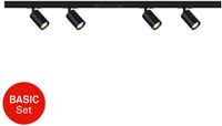 Briloner Rail - Railverlichting - spots opbouw - startset opbouwrail - 4x GU10 spots - draaibaar - 150 cm - Noir