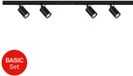 Briloner Rail - Railverlichting - spots opbouw - startset opbouwrail - 4x GU10 spots - draaibaar - 150 cm - Noir