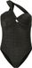 PIECES PCLAOMI LUREX ONE SHOULDER SWIMSUIT - Zwart - S