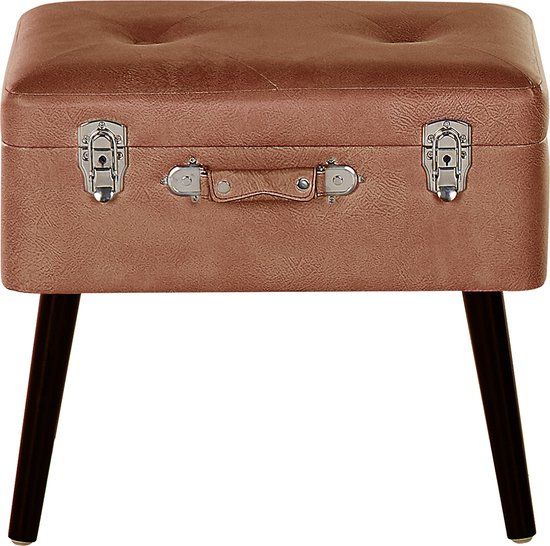 Beliani MALLARD Hocker - Bruin - Kunstleer - Retro & Vintage - Rechthoek