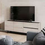 Germania TV-meubel Grillo 162cm met twee deuren en twee lades - eikdecor - Grijs - Spaanplaat
