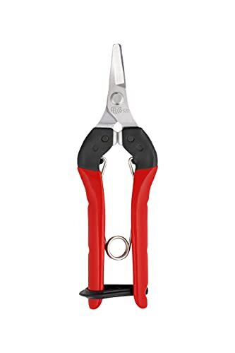 FELCO oogst/leesschaar nr. 320 (voor bloemen, fruit + groentestelen, compacte schaar met stalen handvat, gebogen blad, voor rechts- + linkshandigen, lengte 154 mm) 320